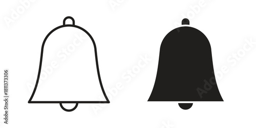 Bell icons of black colored in various styles
