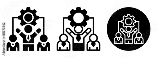 Team Building Icon Collection Glyph & Mixed Style