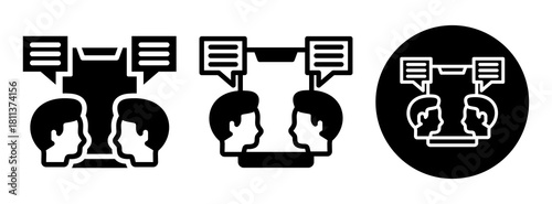 Digital Conversation Icon Collection Glyph & Mixed Style