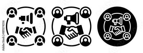 Public Relations Icon Collection Glyph & Mixed Style