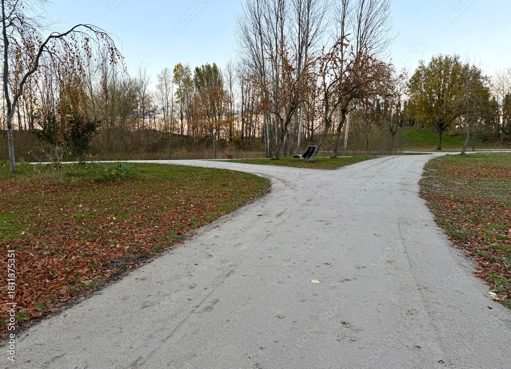 Obraz premium Handewitt, Germany. New walking path for people at Buerger park