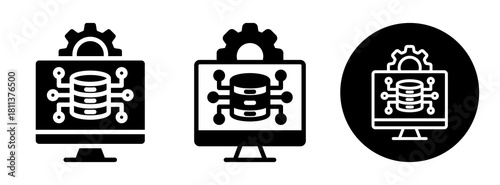 Data Stream Icon Collection Glyph & Mixed Style