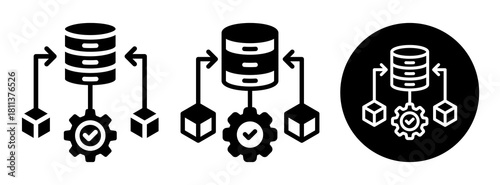 Data Wrangling Icon Collection Glyph & Mixed Style