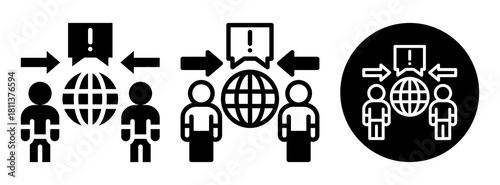 Information Exchange Icon Collection Glyph & Mixed Style