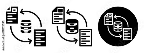 Data Conversion Icon Collection Glyph & Mixed Style