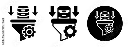 Data Filter Icon Collection Glyph & Mixed Style