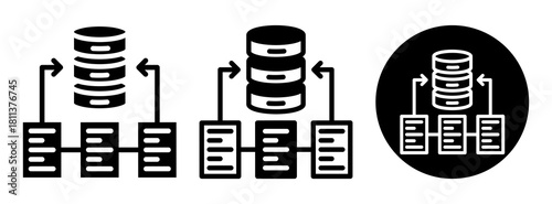 Data Repository Icon Collection Glyph & Mixed Style