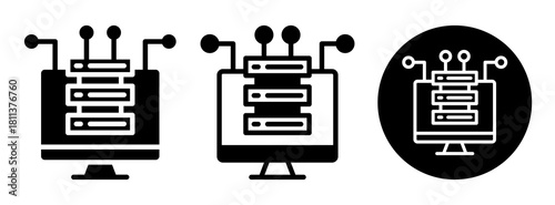 System Data Icon Collection Glyph & Mixed Style