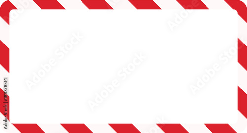 Candy cane christmas frame with blank space. Christmas border frame. Merry Christmas Candy cane rectangle frame card elements decoration. New Year picture frame ribbon. Xmas striped border