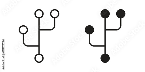 Code branch icons of black colored in various styles