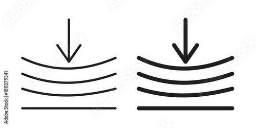 Compress icons of black colored in various styles