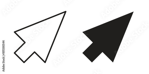 Cursor icons of black colored in various styles