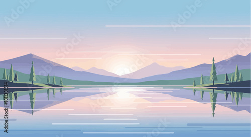 lake with vector style