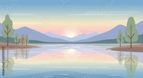 lake with vector style
