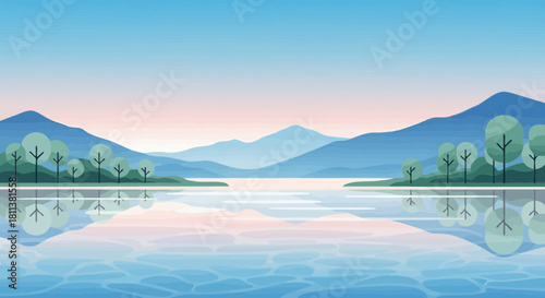 lake with vector style