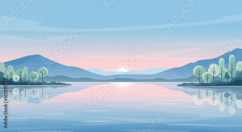 lake with vector style