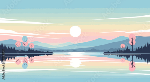 lake with vector style