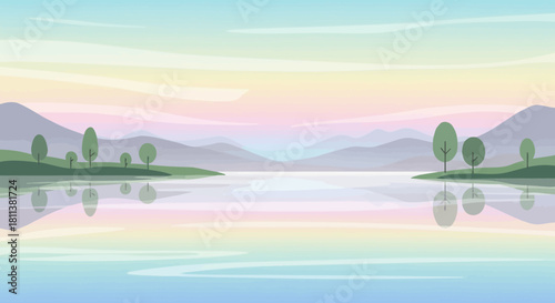 lake with vector style