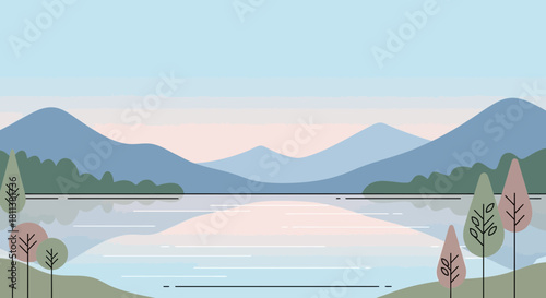 lake with vector style