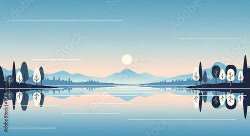 lake with vector style