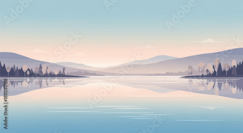 lake with vector style