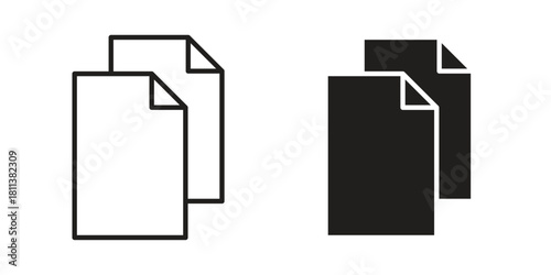 Duplicate icons of black colored in various styles