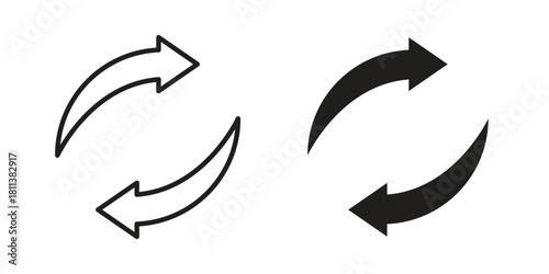 Exchange icons of black colored in various styles