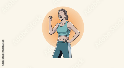 Empowered Woman Exercising Fitness Health and Wellbeing Lifestyle