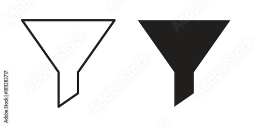 Filter icons of black colored in various styles