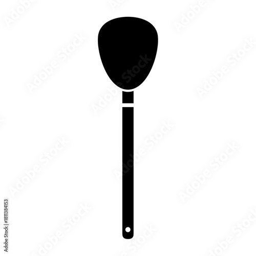 Silhouette of a cooking spatula, minimalist design, kitchen utensil, black and white, concept