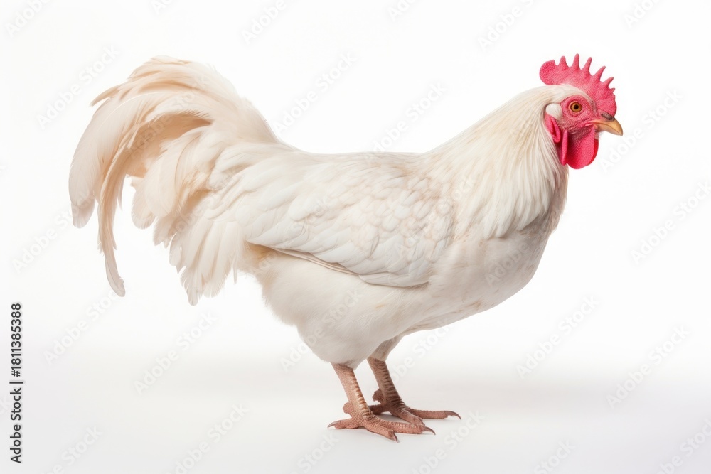 Fototapeta premium White Hen chicken poultry animal.