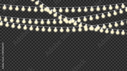 Festive glowing string lights illuminate any occasion with warm inviting light, perfect for event decor, celebrations, and modern designs