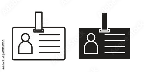 ID badge icons of black colored in various styles