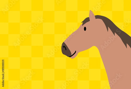 馬, 年賀状, 正月, 和風, 和柄, うま, 動物, イラスト, 干支, 年末, 新年, ベクター, シルエット