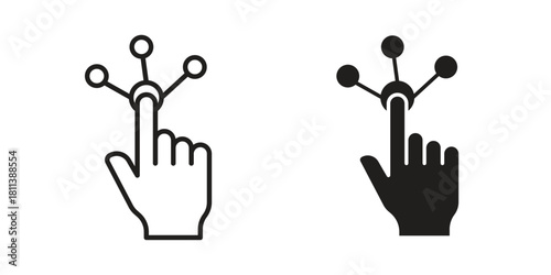 Interactive icons of black colored in various styles