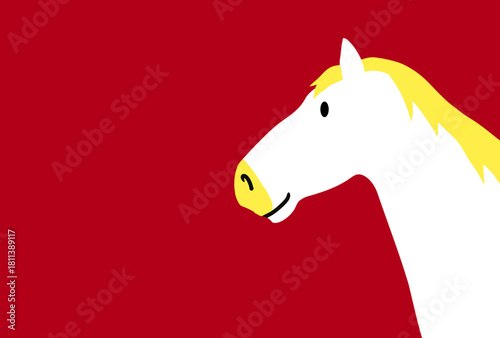 馬, 年賀状, 正月, 和風, 和柄, うま, 動物, イラスト, 干支, 年末, 新年, ベクター