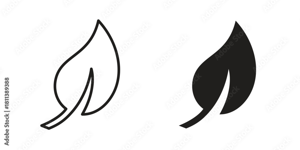 Fototapeta premium Leaf icons of black colored in various styles