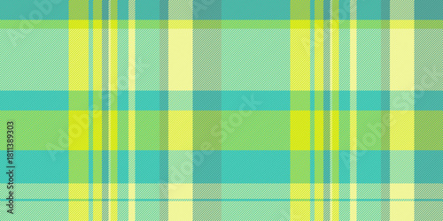 Abstract plaid pattern with shades of green, teal and yellow. Great for backgrounds, textiles, or creative design projects needing a vibrant, cheerful touch.