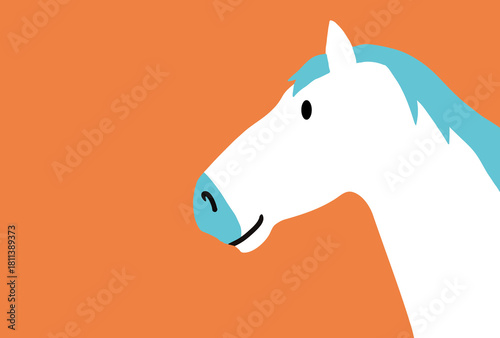 馬, 年賀状, 正月, 和風, 和柄, うま, 動物, イラスト, 干支, 年末, 新年, ベクター