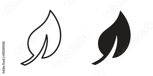 Leaf icons of black colored in various styles