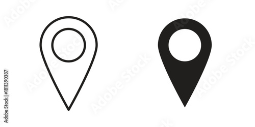 Map marker icons of black colored in various styles