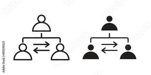 Mediator icons of black colored in various styles