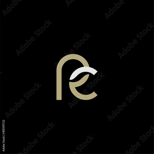 Simple Letter RC or Letter CR logo concept vector icon