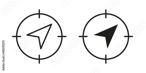 Navigation icons of black colored in various styles