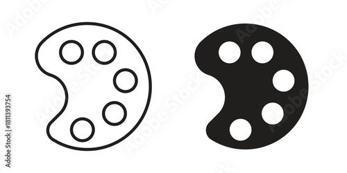 Palette icons of black colored in various styles