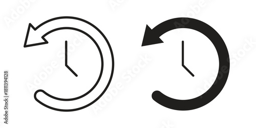 Past time icons of black colored in various styles