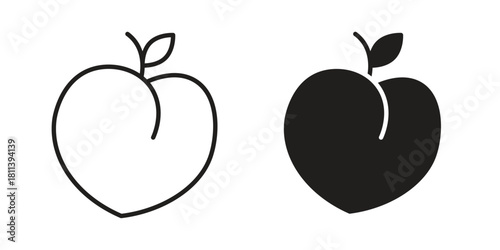 Peach icons of black colored in various styles