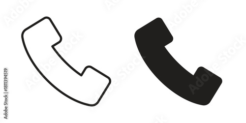 Phone icons of black colored in various styles