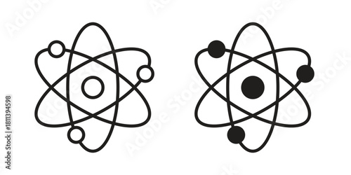 Physics icons of black colored in various styles