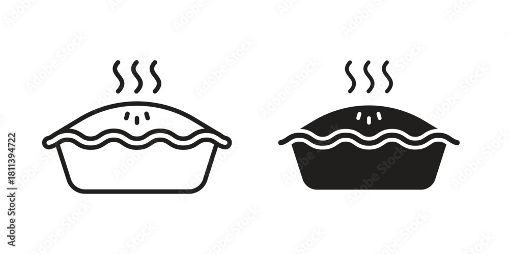 Fototapeta premium Pie icons of black colored in various styles